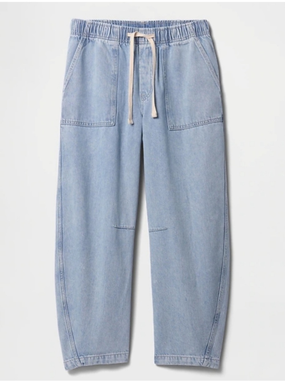 GAP Factory | Light Blue Drawstring Denim Barrel Leg Pants